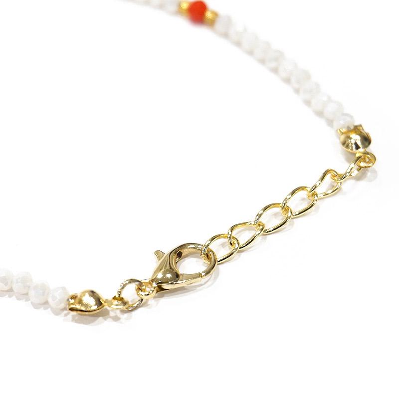 【メール便ＯＫ】トルコ製 ナザールボンジュウ ビーズブレスレット N-B13477WT ホワイト |  | 02