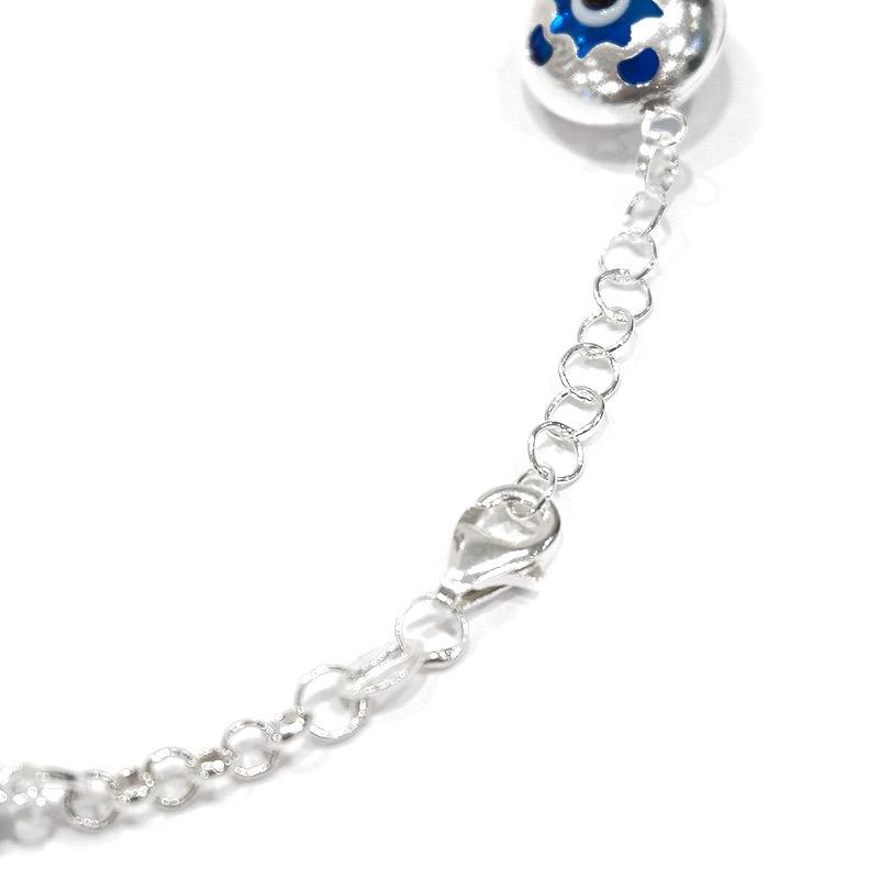 トルコ製 ナザールボンジュウ トルコのお守り シルバーブレスレット N-BS3408B |  | 03