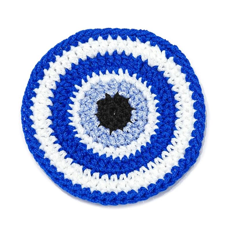 【メール便ＯＫ】トルコ製 トルコのお守り ナザールボンジュウ 手編みコースター N-COASTER | 