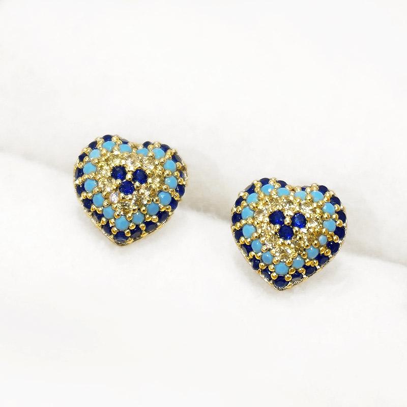 【メール便ＯＫ】トルコ製 ナザールボンジュウピアス N-E4008 ハート | 