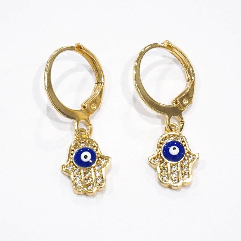 【メール便ＯＫ】トルコ製 ナザールボンジュウピアス ファティマの手/ネイビー N-E4015-NV |  | 01