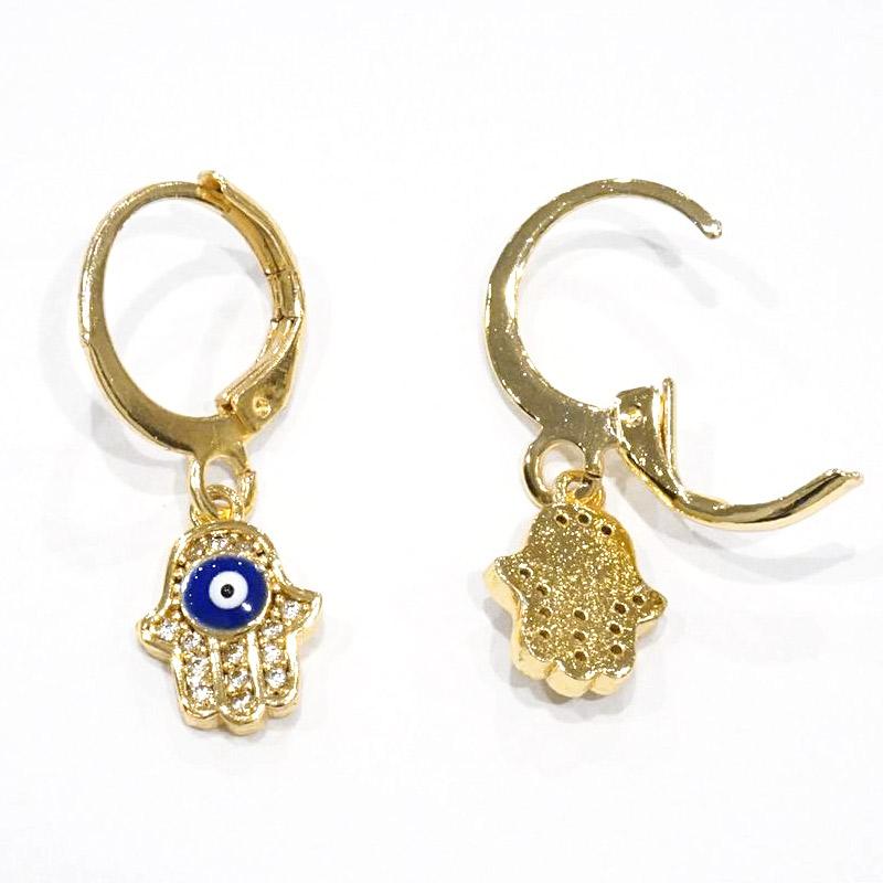 【メール便ＯＫ】トルコ製 ナザールボンジュウピアス ファティマの手/ネイビー N-E4015-NV |  | 02