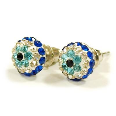 【メール便ＯＫ】トルコ製 ナザールボンジュウ トルコのお守り きらきらピアス N-E528 ブルー | 