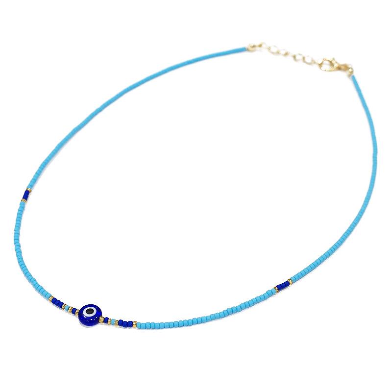【メール便ＯＫ】トルコ製 ナザールボンジュウ トルコのお守り ビーズネックレス/ブルー N-P14481BL | 