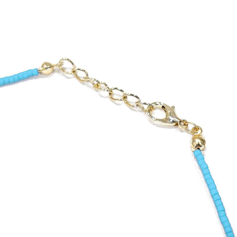 【メール便ＯＫ】トルコ製 ナザールボンジュウ トルコのお守り ビーズネックレス/ブルー N-P14481BL |  | 02