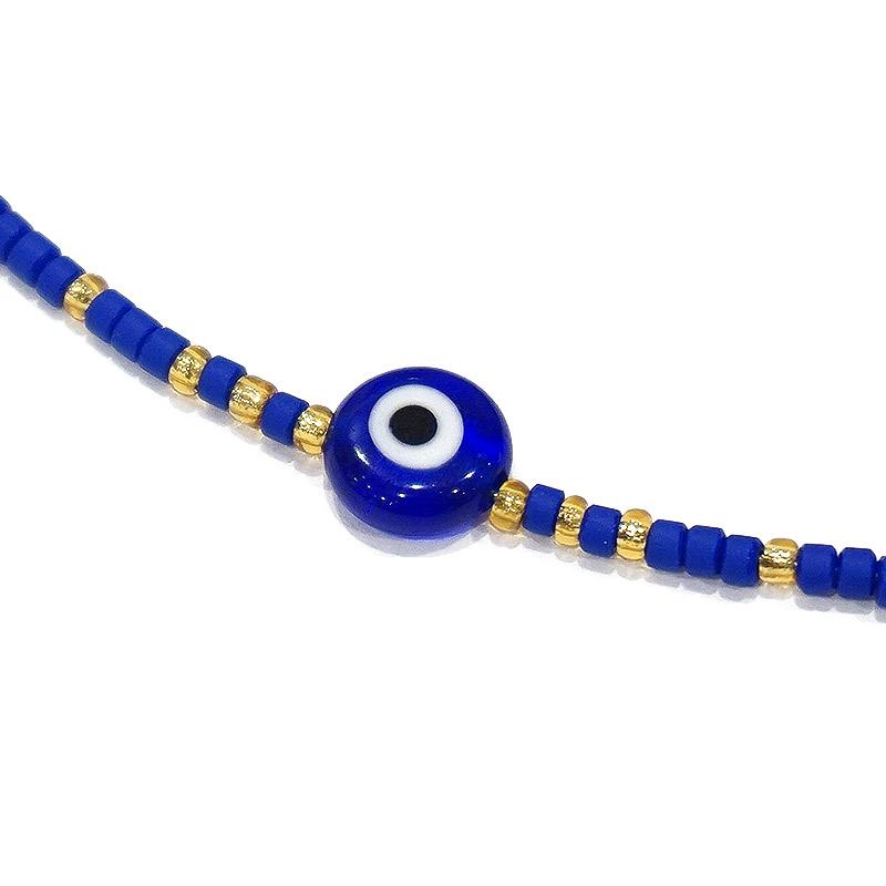 【メール便ＯＫ】トルコ製 ナザールボンジュウ トルコのお守り ビーズネックレス/ネイビー N-P14481NV |  | 01