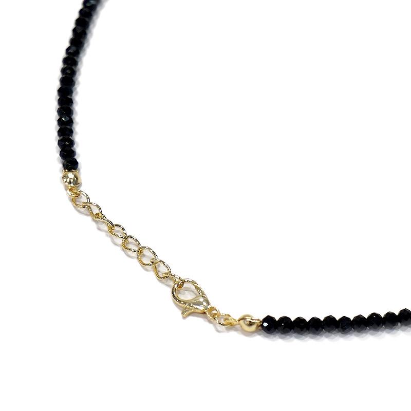 【メール便ＯＫ】トルコ製 ナザールボンジュウ トルコのお守り ビーズネックレス　N-P14483BK　ファティマの手/ブラック |  | 02