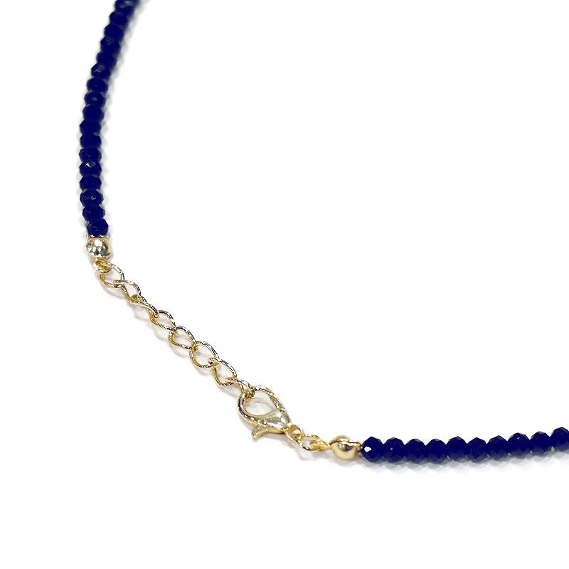 【メール便ＯＫ】トルコ製 ナザールボンジュウ トルコのお守り ビーズネックレス　N-P14483NV　ファティマの手/ネイビー |  | 02