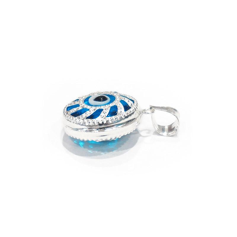 【メール便ＯＫ】トルコ製 ナザールボンジュウペンダントトップ N-PS0397B シルバー925/水色目玉 |  | 01