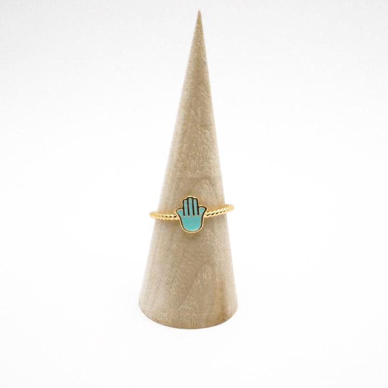 【メール便ＯＫ】トルコ　ファティマの手のリング/ミント（フリーサイズ）　N-R3003-MT |  | 02