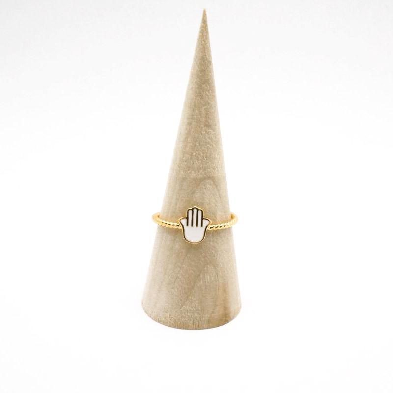 【メール便ＯＫ】トルコ　ファティマの手のリング/ホワイト（フリーサイズ）　N-R3003-WT |  | 02