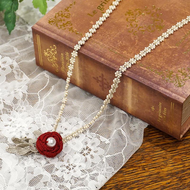 トルコ製 トゥーオヤ ネックレス OYA-NT-ROSE-RD ローズ/レッド : 輸入雑貨～カランフィル(旧店名 トプカプ) - 通販 ...