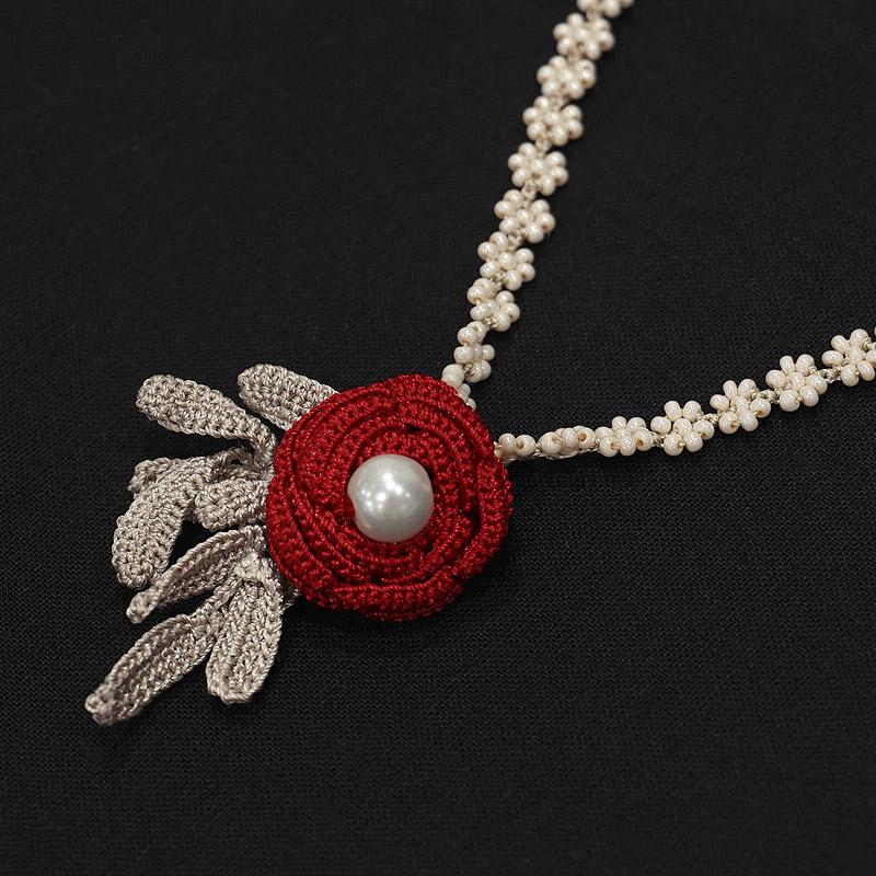 トルコ製 トゥーオヤ ネックレス OYA-NT-ROSE-RD ローズ/レッド : 輸入雑貨～カランフィル(旧店名 トプカプ) - 通販 ...