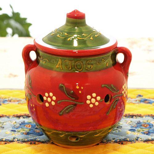 スペイン陶器 SP-102BAE ガーリックポット にんにく入れ にんにく壷 | 