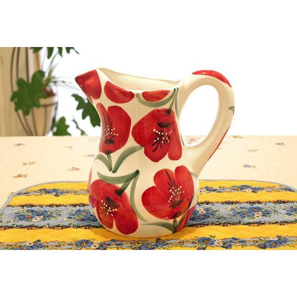 陶器 花柄 持ち手付き 陶芸品 スペイン陶器 SP-44APH 水差し ウォーターピッチャー 花柄
