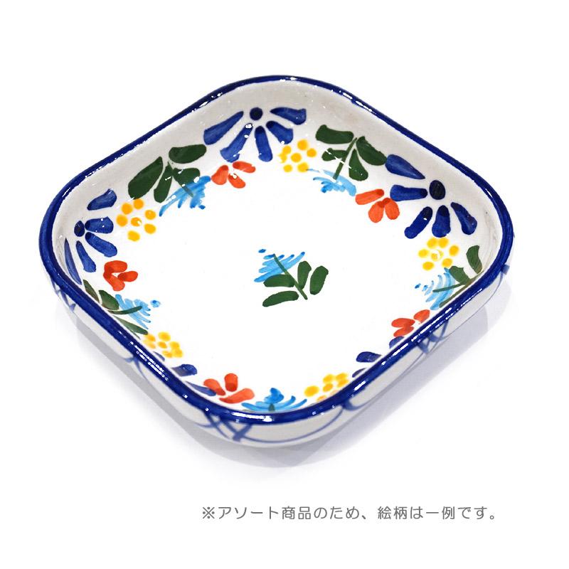 スペイン陶器　SP-612A　角皿/ブルー |  | 01
