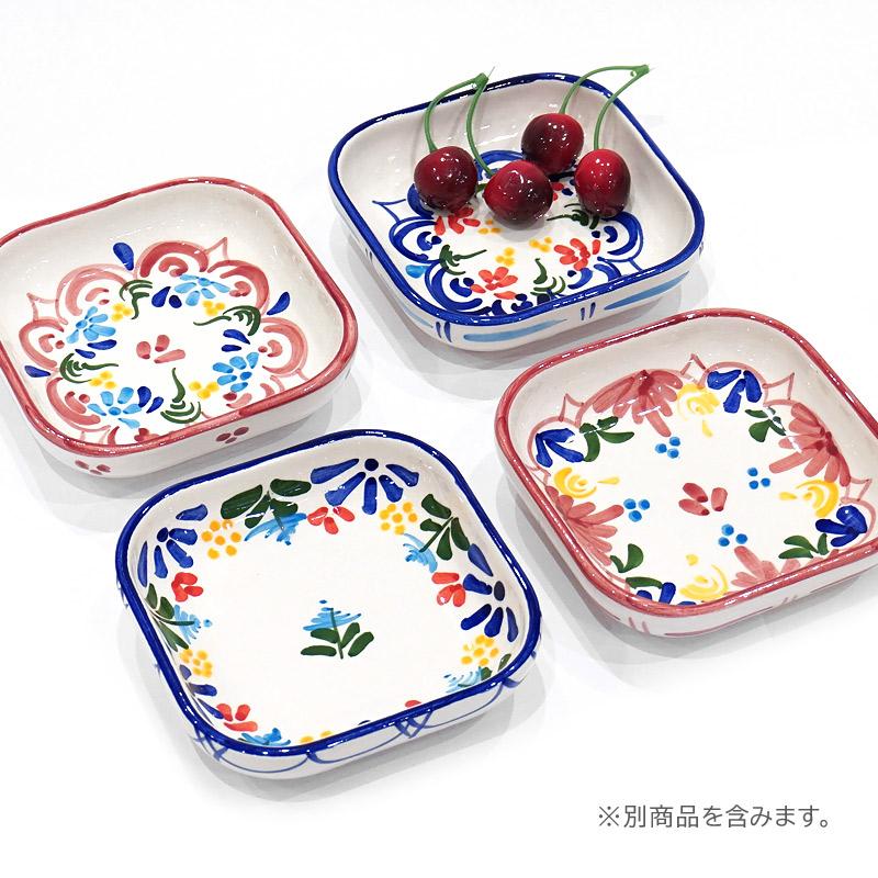 スペイン陶器　SP-612A　角皿/ブルー |  | 04