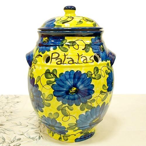 ベジタブルポット　スペイン　ベジタブルストッカー スペイン陶器 SP-AA-P ベジタブルポット 野菜ストッカー : 輸入雑貨