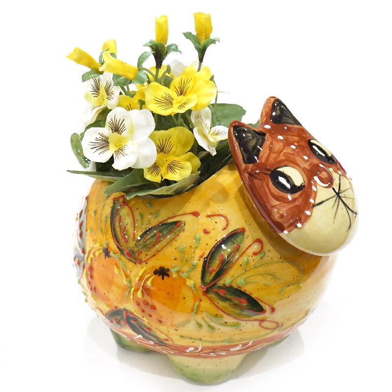 スペイン陶器　ネコ型ポット　SP-P1 |  | 06