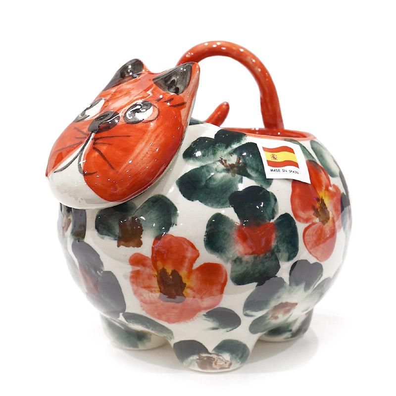 スペイン陶器 ネコ型ポット　SP-P3 |  | 02