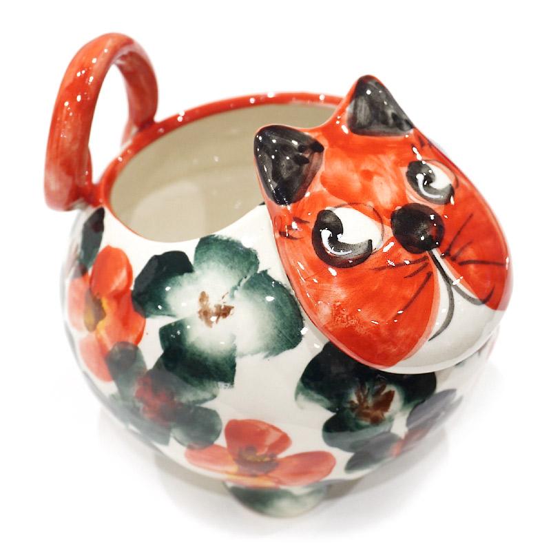 スペイン陶器 ネコ型ポット　SP-P3 |  | 04