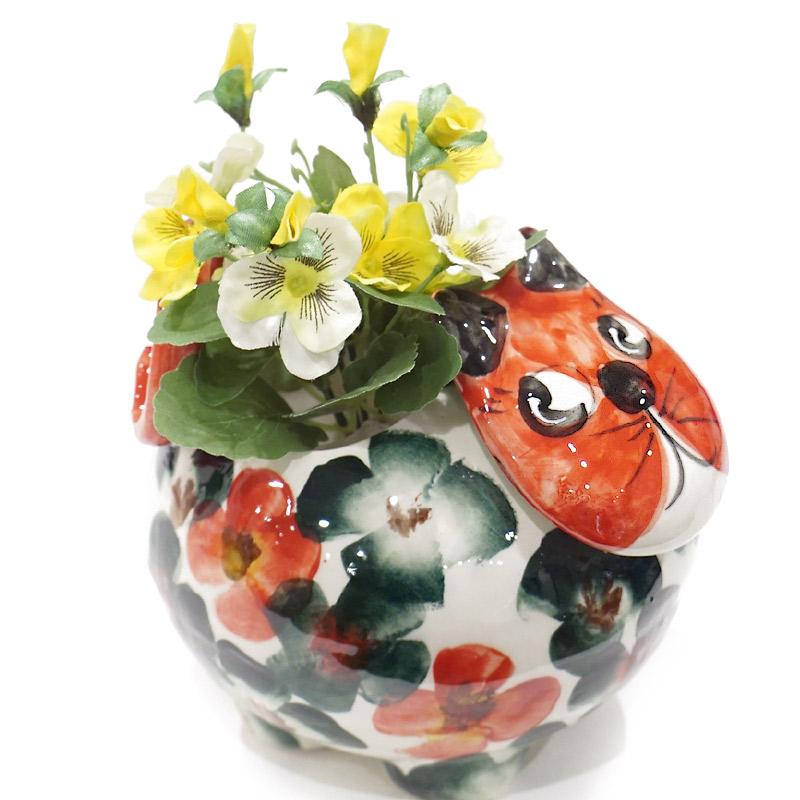 スペイン陶器 ネコ型ポット　SP-P3 |  | 07