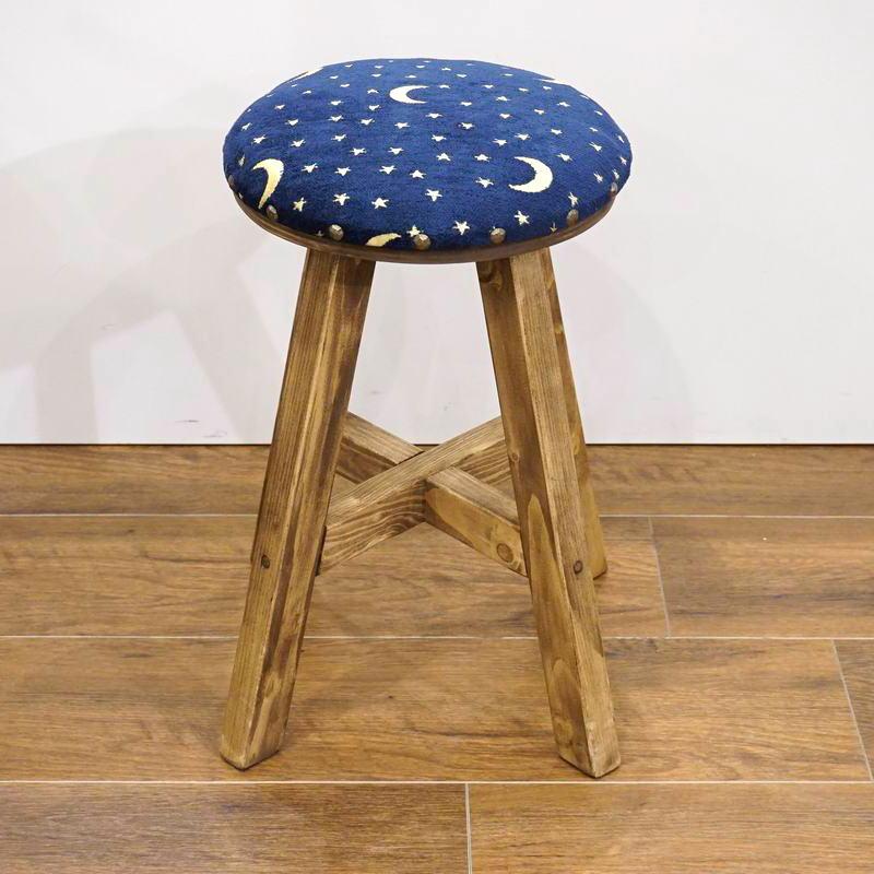 まんまるスツール(H45cm)　月と星/ネイビー ST45-AY3NV | 