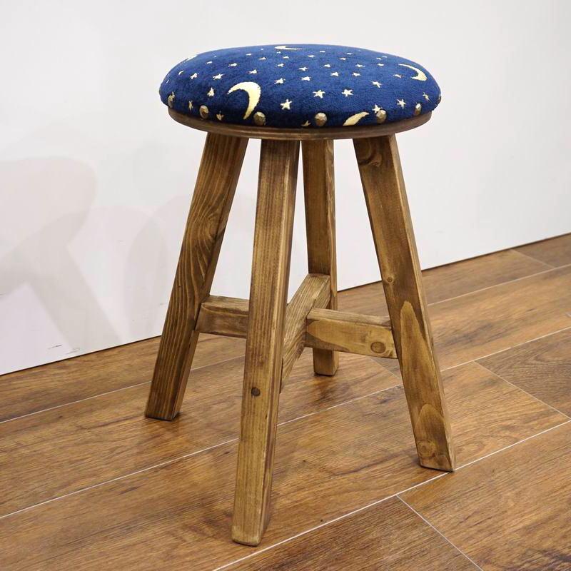 まんまるスツール(H45cm)　月と星/ネイビー ST45-AY3NV |  | 01