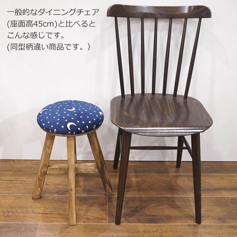 Morris Collection まんまるスツール(H45cm)　いちご泥棒/ネイビー　ST45-STNV |  | 07