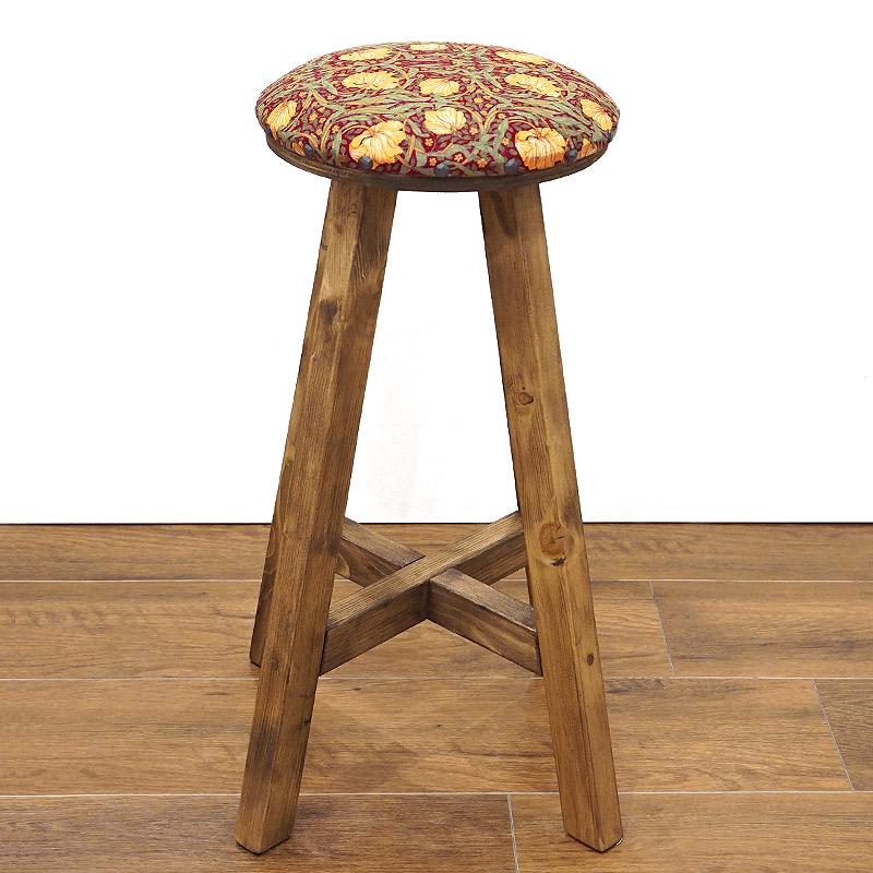 Morris Collection まんまるスツール(H60cm)　ピンパーネル/レッド　ST60-PPRD | 