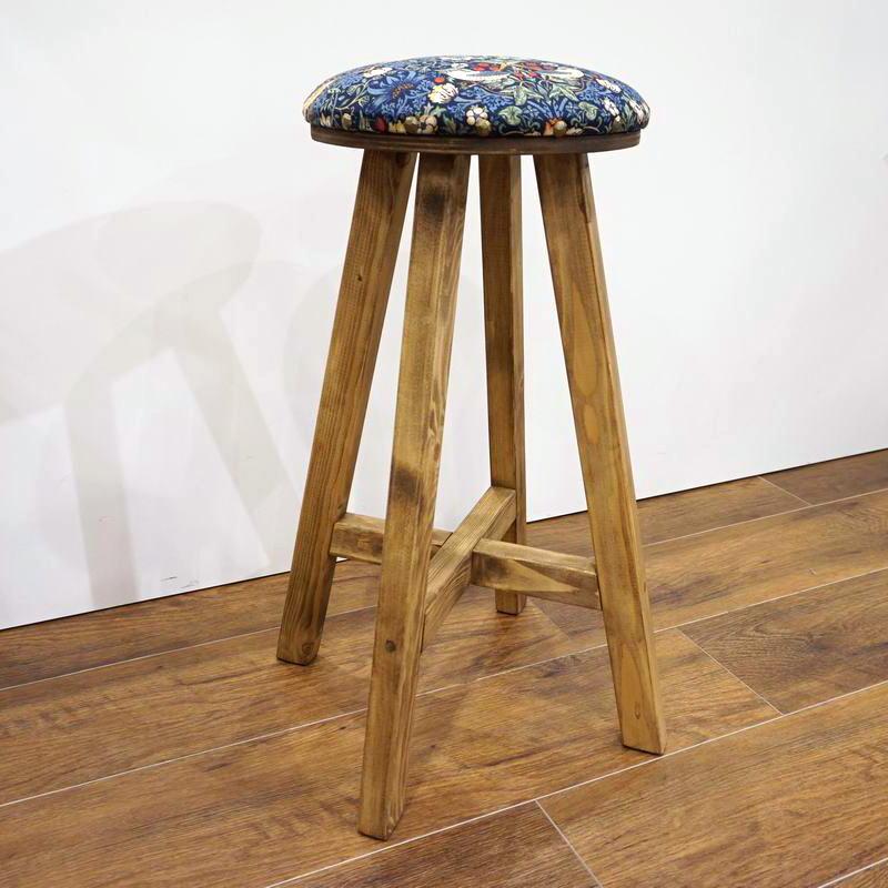 Morris Collection まんまるスツール(H60cm)　いちご泥棒/ネイビー　ST60-STNV |  | 01