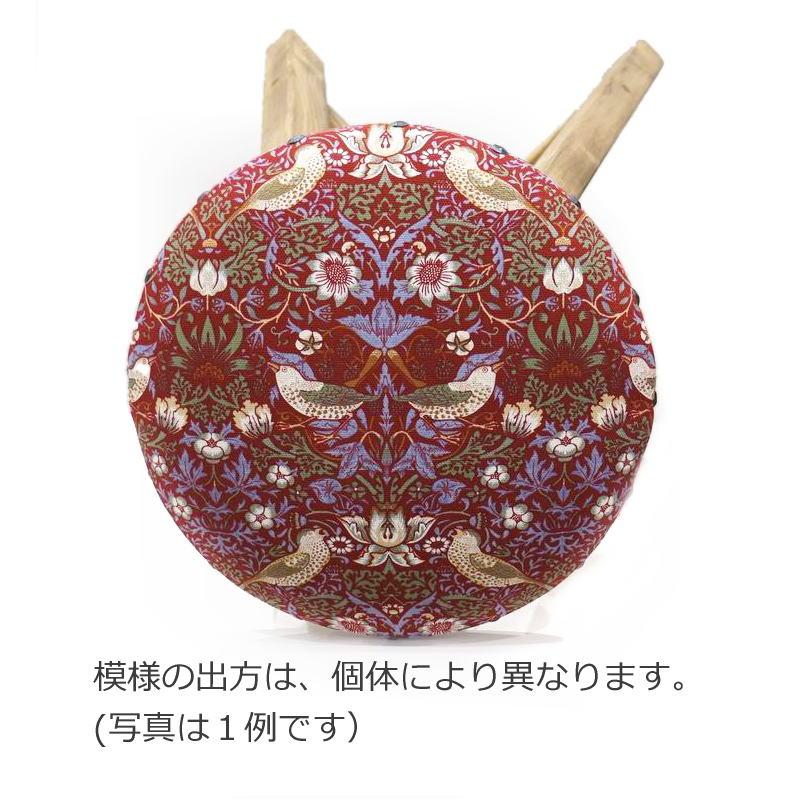Morris Collection まんまるスツール(H60cm)　いちご泥棒/レッド　ST60-STRD |  | 02