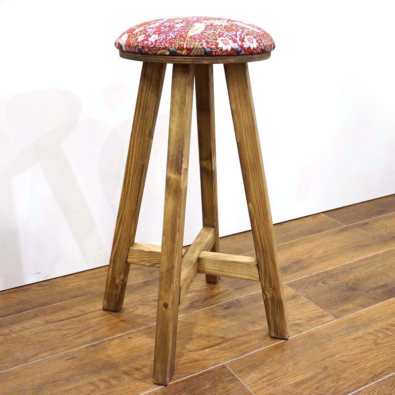 Morris Collection まんまるスツール(H60cm)　いちご泥棒/レッド　ST60-STRD |  | 01