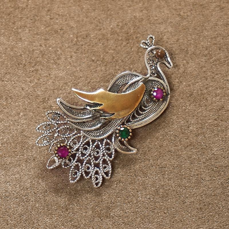 トルコ伝統の銀線細工 テルキャーリ ブローチ　SV-BR-TK007 | 