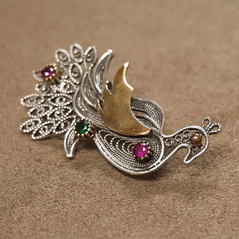 トルコ伝統の銀線細工 テルキャーリ ブローチ　SV-BR-TK007 |  | 01