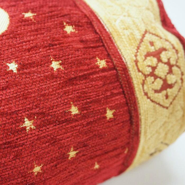 トルコ製 シェニール筒型クッション＜中綿付き＞　TC-AY3RD　月と星/レッド |  | 02