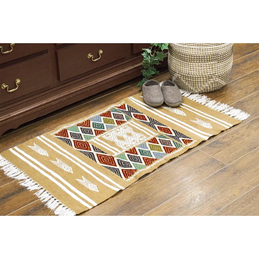 チュニジア　手織りキリム　103×59cm　アクセントラグサイズ　TK100x60-1 |  | 01