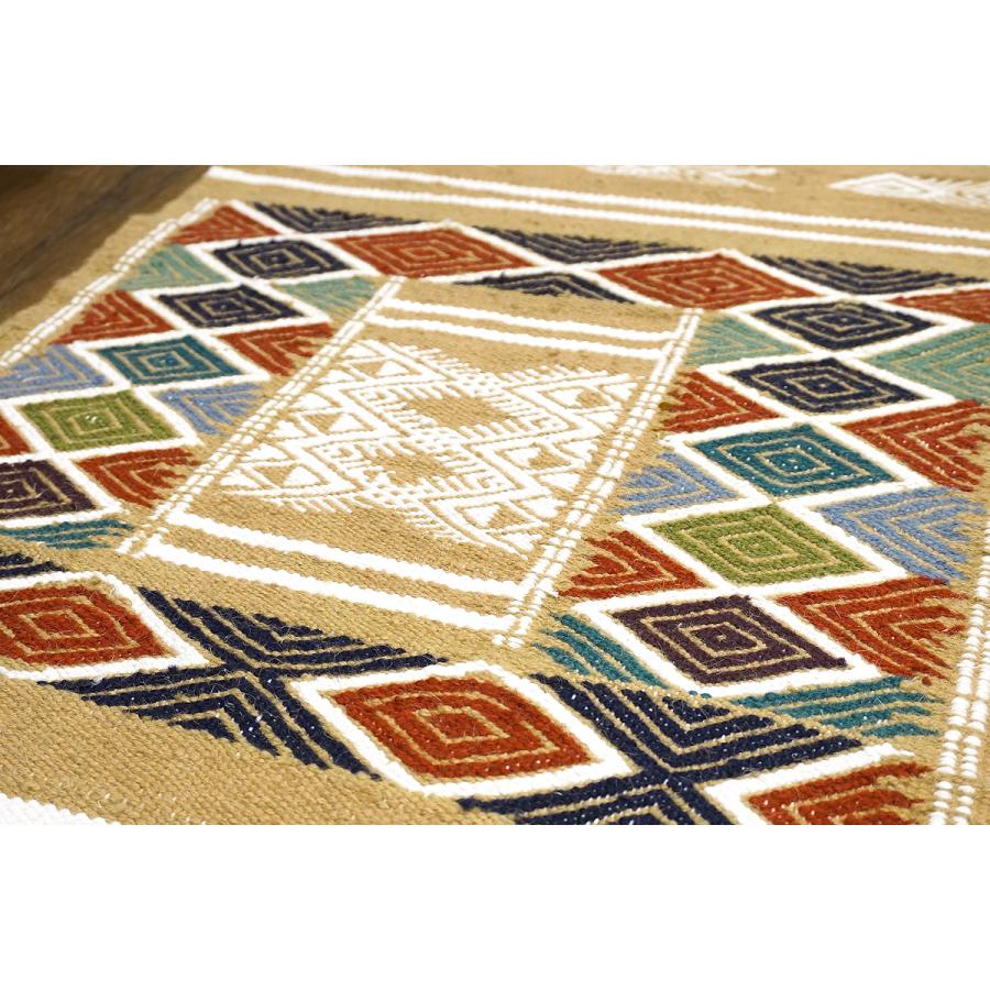 チュニジア　手織りキリム　103×59cm　アクセントラグサイズ　TK100x60-1 |  | 02