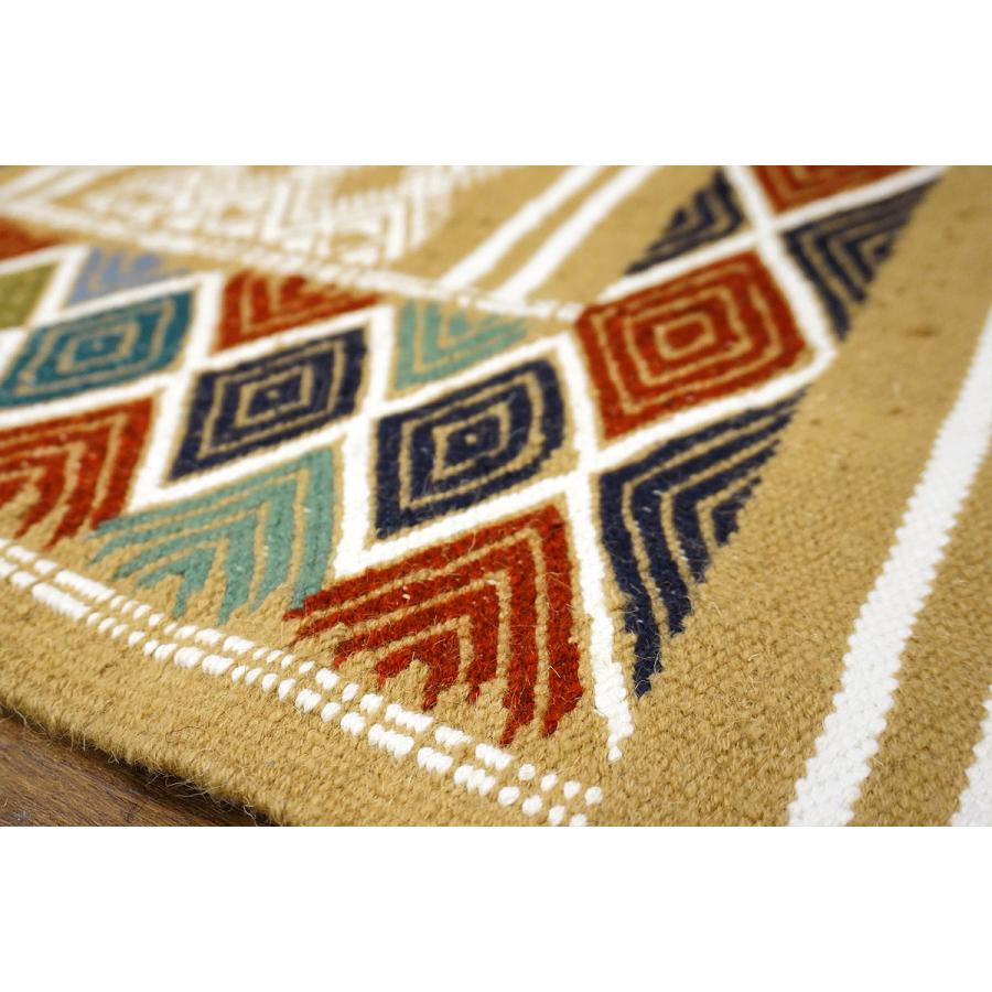 チュニジア　手織りキリム　103×59cm　アクセントラグサイズ　TK100x60-1 |  | 03