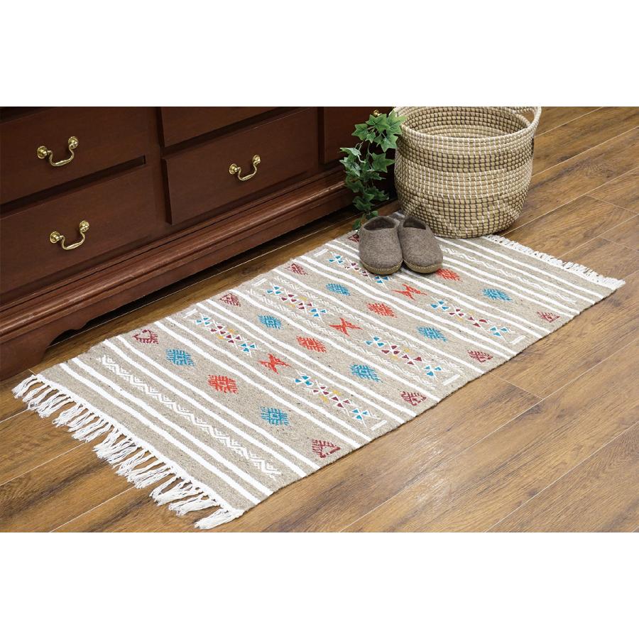 チュニジア　手織りキリム　117×67cm　アクセントラグサイズ　TK115x65-1 |  | 01