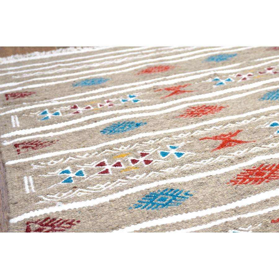 チュニジア　手織りキリム　117×67cm　アクセントラグサイズ　TK115x65-1 |  | 02