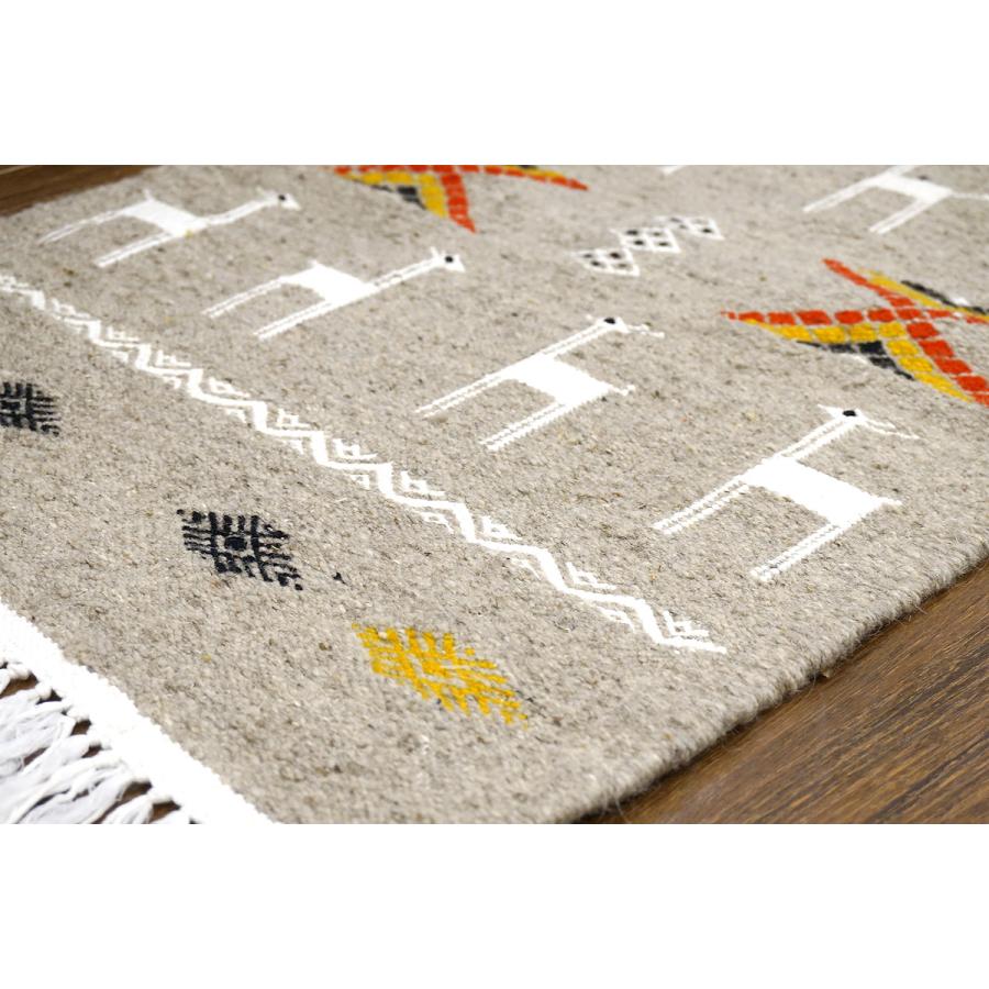 チュニジア　手織りキリム　80×53cm　玄関サイズ　TK80x50-1 |  | 03