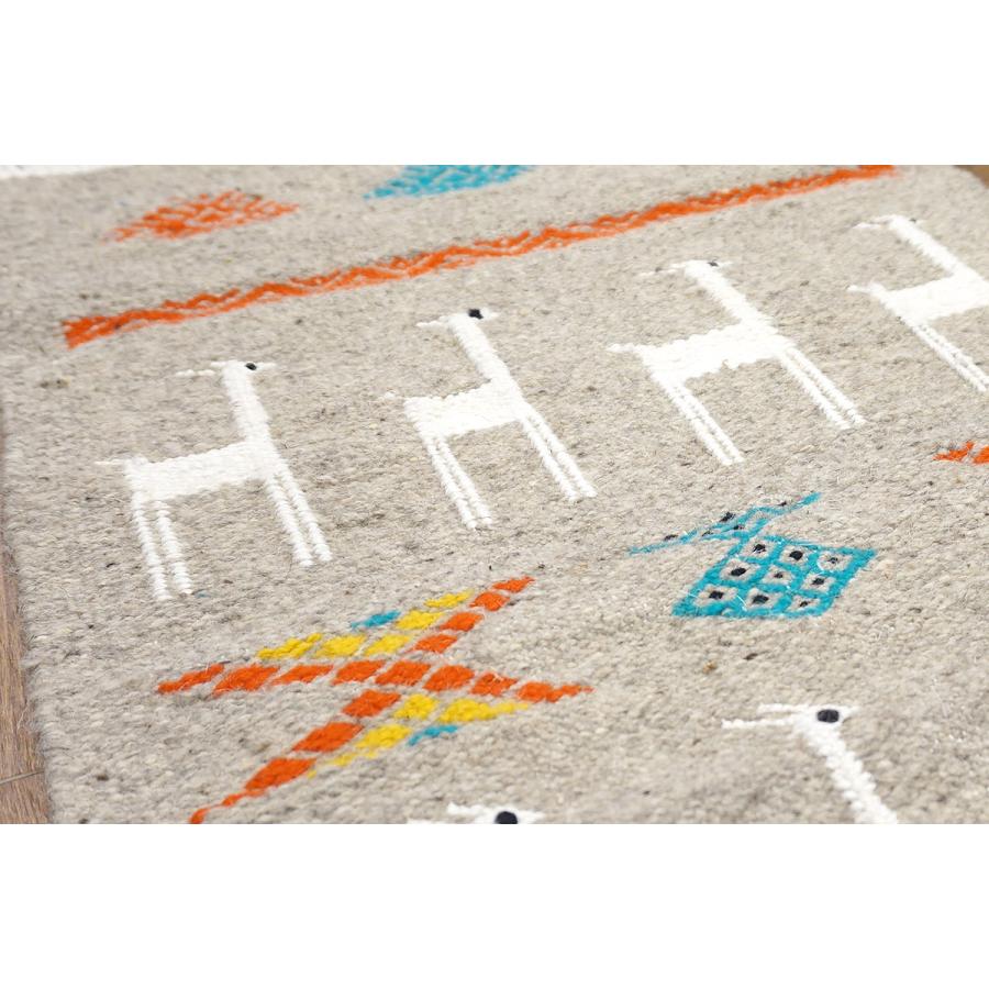 チュニジア　手織りキリム　88×49cm　玄関サイズ　TK80x50-5 |  | 02