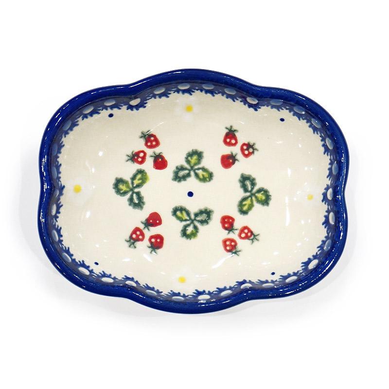 ポーランド陶器　ポーリッシュポタリー 「VENA」 クラウド深皿　V085-B264　いちご柄 |  | 01