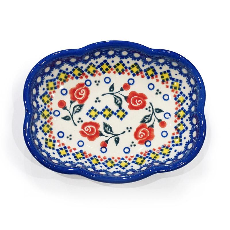 ポーランド陶器　ポーリッシュポタリー 「VENA」 クラウド深皿　V085-U504　ローズ柄 |  | 01