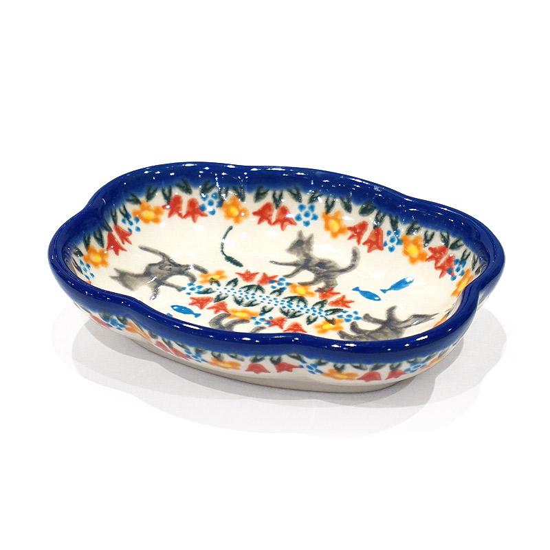 ポーランド陶器　ポーリッシュポタリー 「VENA」 クラウド深皿　V085-U731　子猫柄 | 