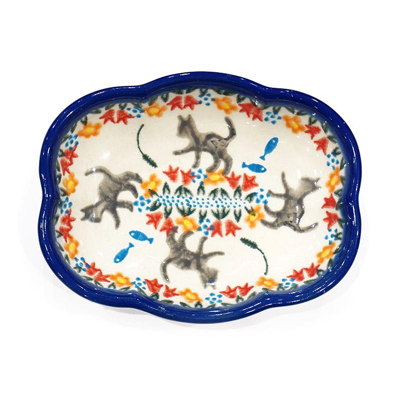 ポーランド陶器　ポーリッシュポタリー 「VENA」 クラウド深皿　V085-U731　子猫柄 |  | 01
