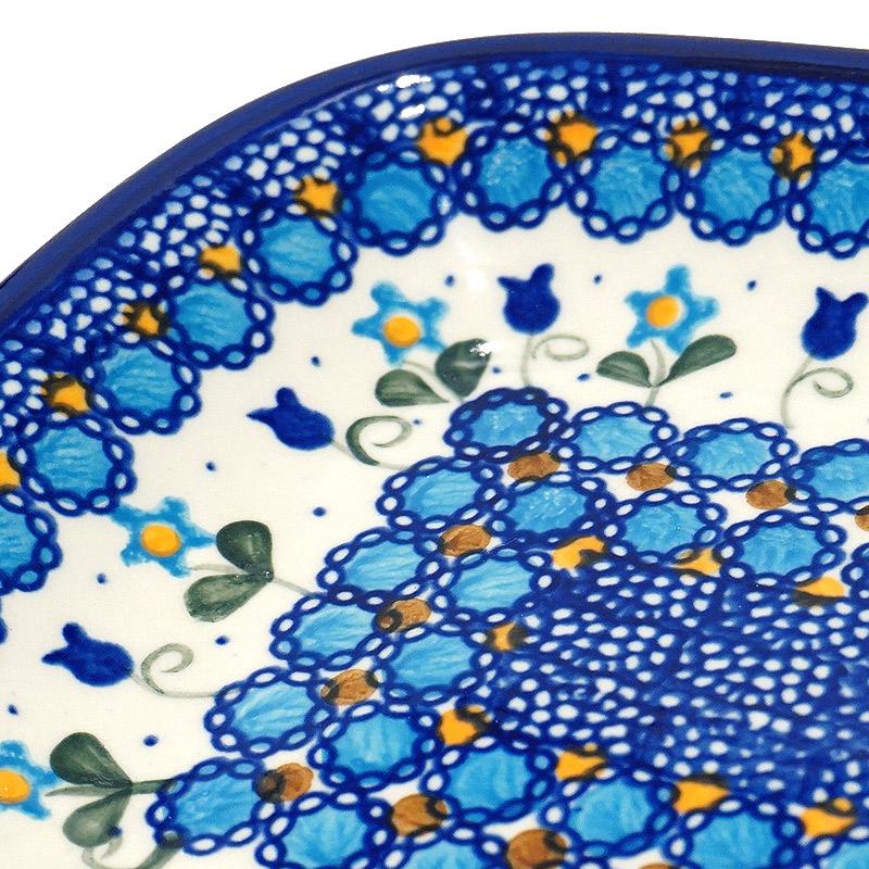 ポーランド陶器　ポーリッシュポタリー 「VENA」 長方形盛皿　V119-U006　ブルーフラワー柄 |  | 02