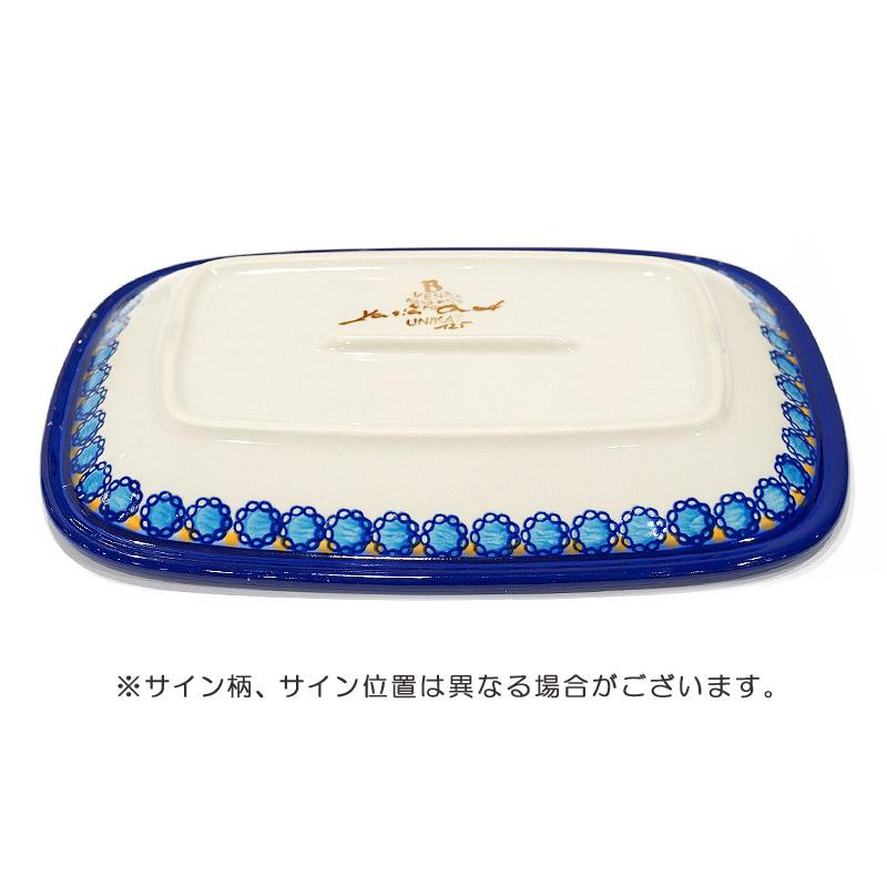 ポーランド陶器　ポーリッシュポタリー 「VENA」 長方形盛皿　V119-U006　ブルーフラワー柄 |  | 04