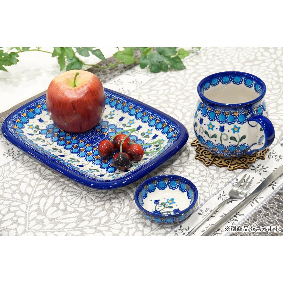 ポーランド陶器　ポーリッシュポタリー 「VENA」 長方形盛皿　V119-U006　ブルーフラワー柄 |  | 05